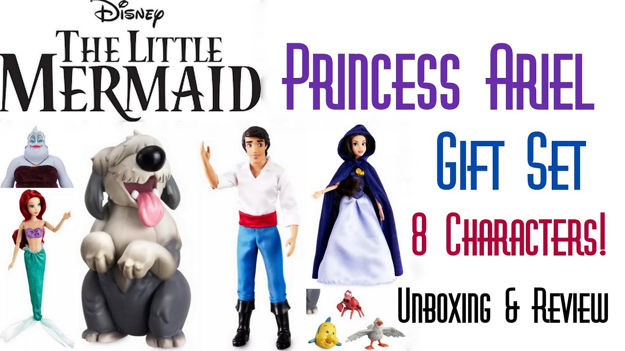 🧜‍♀️ THE LITTLE MERMAID PRINCESS ARIEL 8 CHARACTER GIFT SET VANESSA URSULA 👑 ECW 🌎 UNBOXING DISNEY