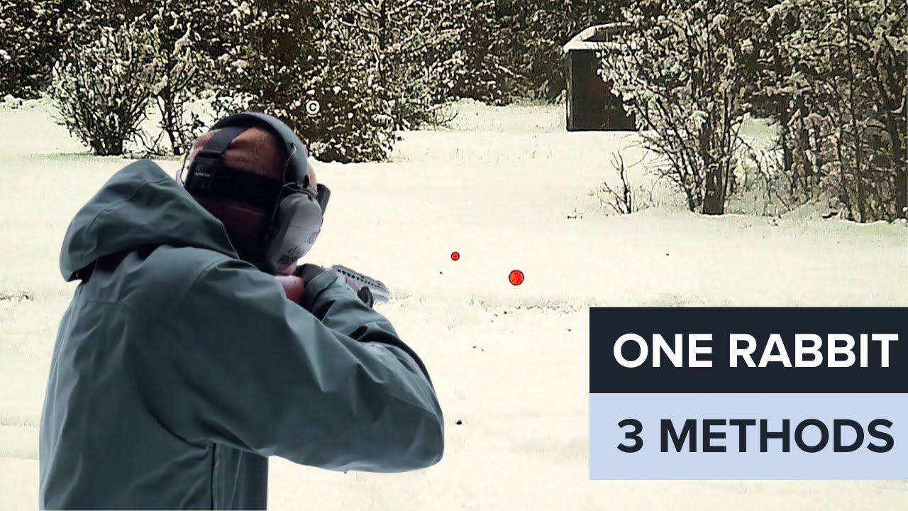 How to shoot a rabbit? Three different methods. Sporting clays in the snow.