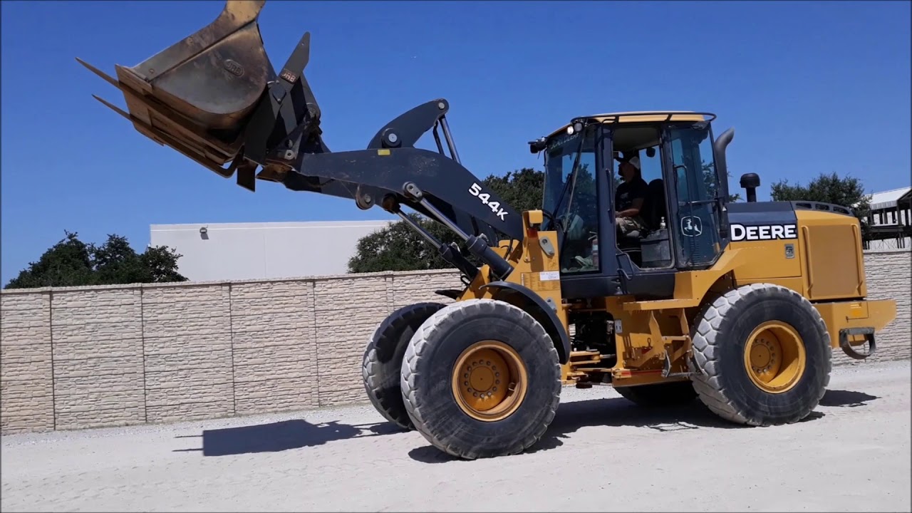 2015 John Deere 544K Wheel Loader w/ QC, bucket & forks
