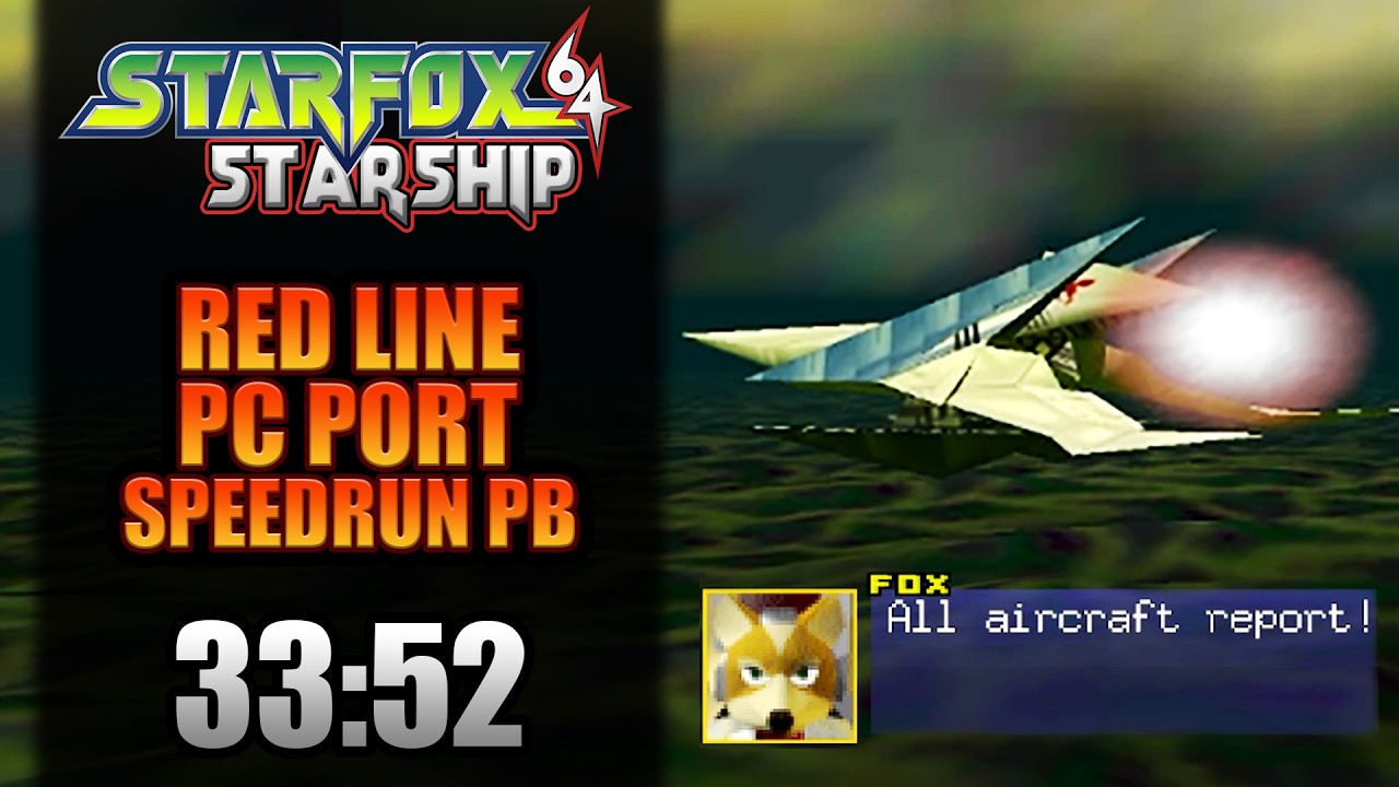 [PB] Star Fox 64 (Звездный корабль) | Скоростное прохождение Red Line | 33:52 (Первое прохождение...