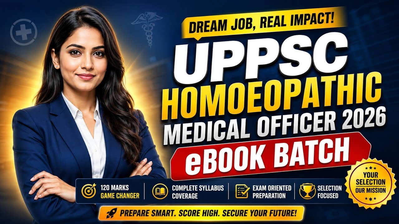 UPPSC Homeopathic Medical Officer 2026 | Complete eBook Batch | Homeopathic Medical officer Class