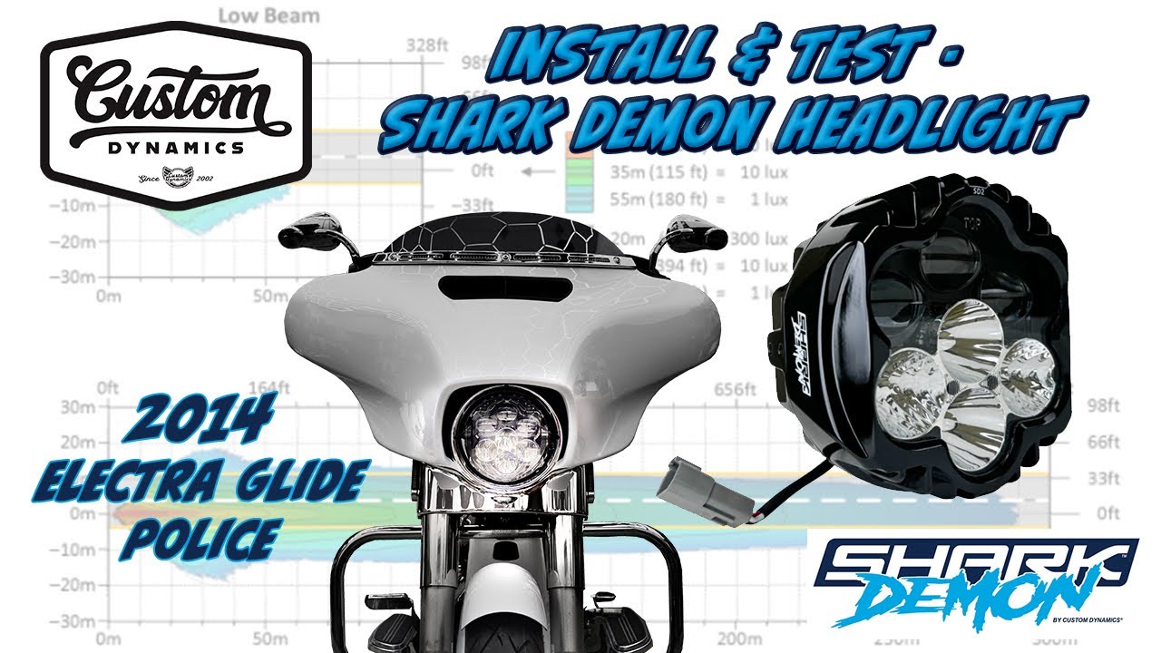 Install & Test - Shark Demon Headlight on 2014 Harley Electra glide | Fits 1994-2023 Batwing Models!