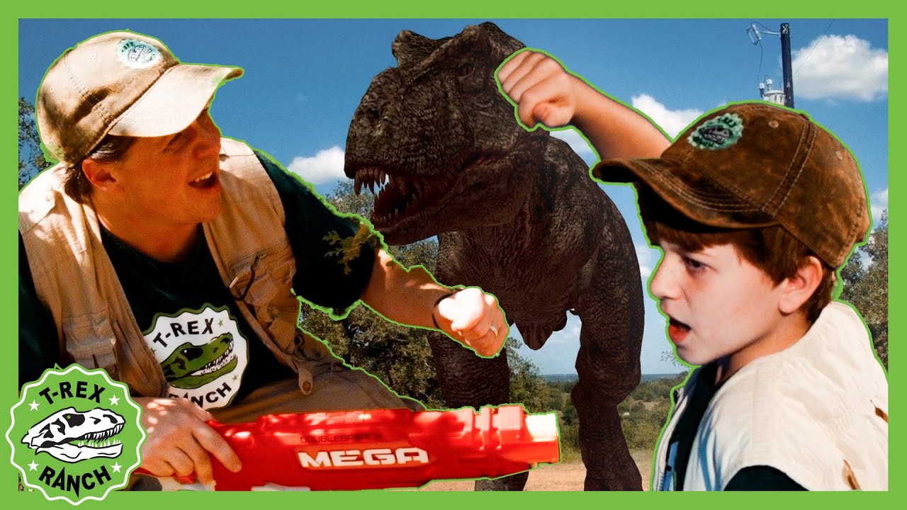 T-REX Trap 🎯 Nerf Blaster Attack | 🦖🦕 T-Rex Ranch Dinosaur Videos