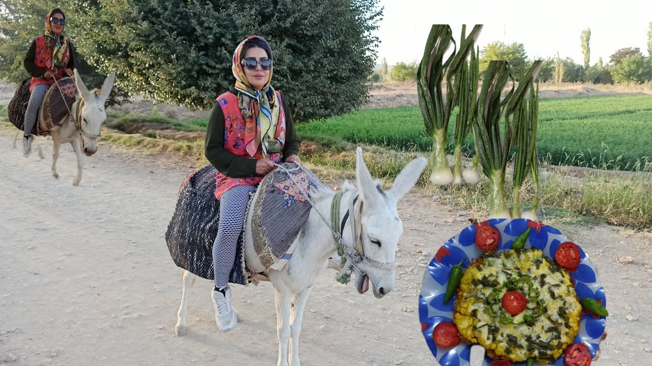 Rural Iranian Lifestyle.Easy Cooking .Amazing Donkey Riding