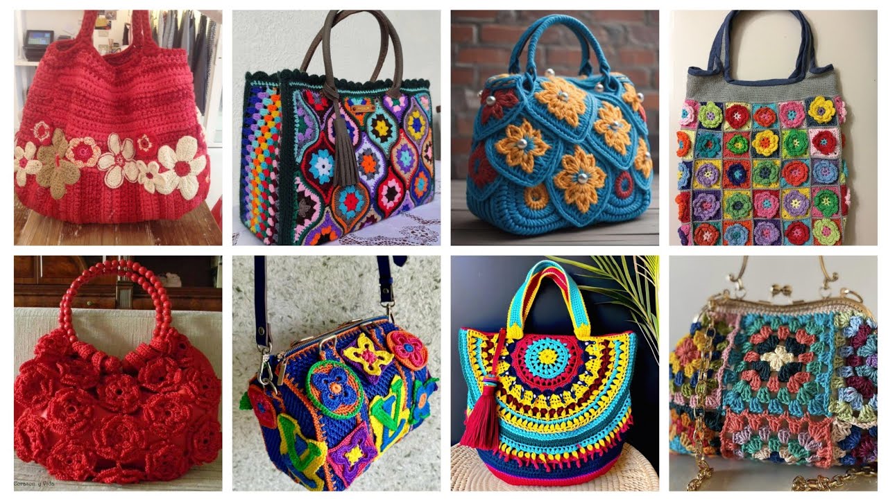 #1 unique stylish crochet hand bags designs/latest attractive crochet purse designs