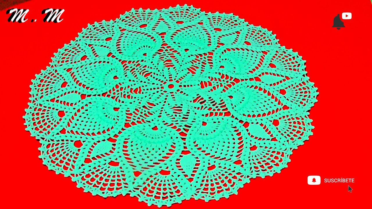 NOVEDOSO TAPETE DE 8 PIÑAS CON 16 CURVAS TEJIDO A CROCHET PASO A PASO (PARTE 1)|MANUALIDADES MARTINA