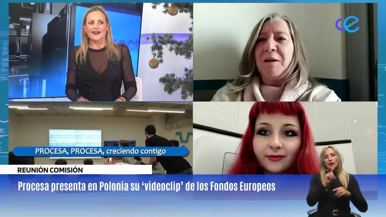 Presentación canción Fondos Europeos en INFORM EU en Gdansk (Polonia), 04-12-2025. Conexión RTVCE.