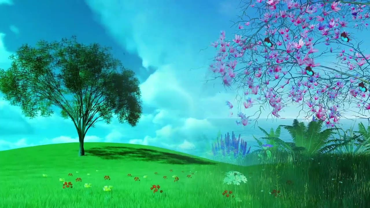 Tranquil Hillside Retreat: Soothing Nature Scene and Meditation Music