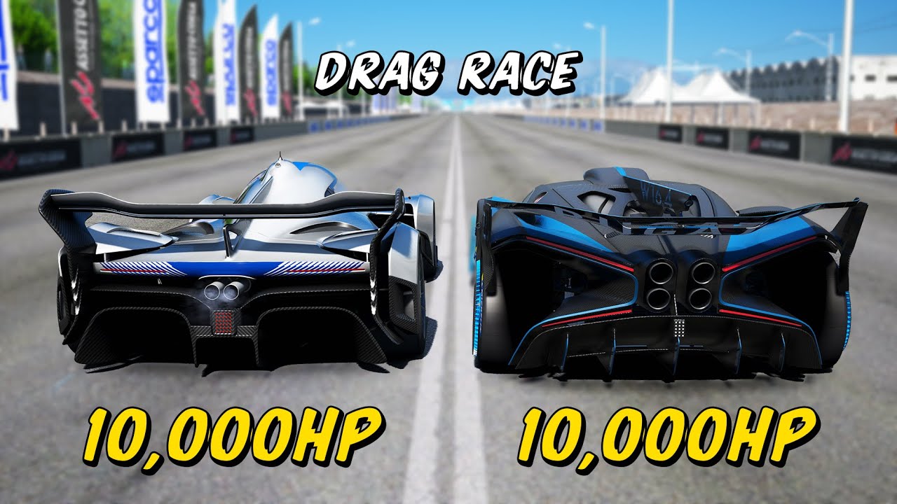 10,000HP Bugatti Bolide vs 10,000HP Mclaren Solus GT: DRAG RACE