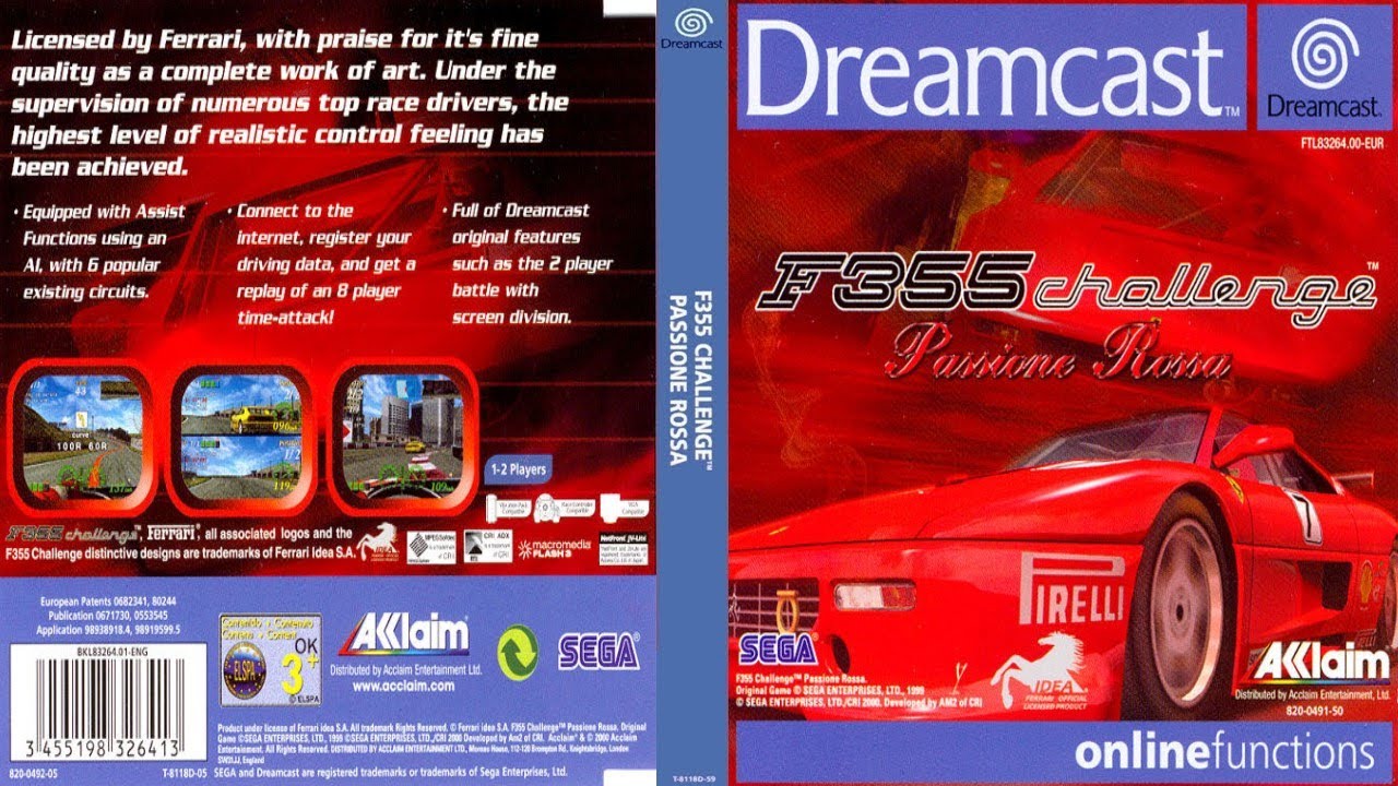 Ferrari F355 Challenge (1999) | Dreamcast | 4K50 PAL Widescreen | Longplay All Tracks Walkthrough