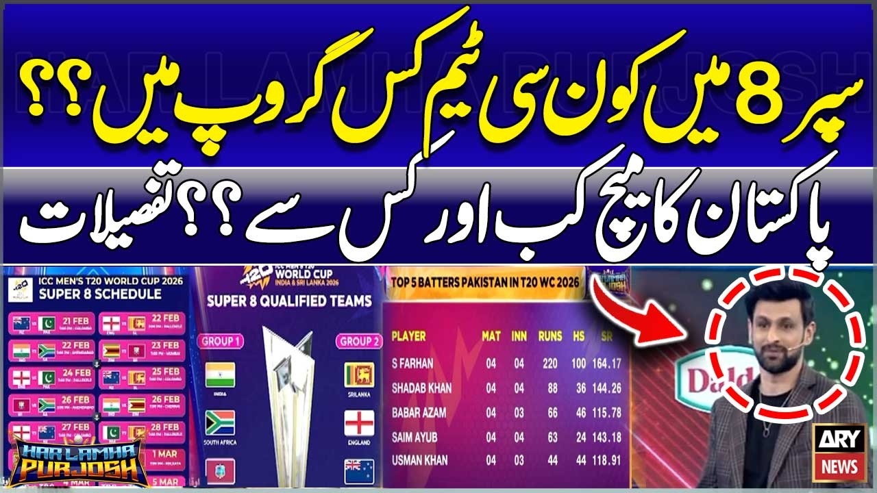 Super 8 Groups Revealed — When and Against Whom Will Pakistan Play? | Cricket World Cup 2026