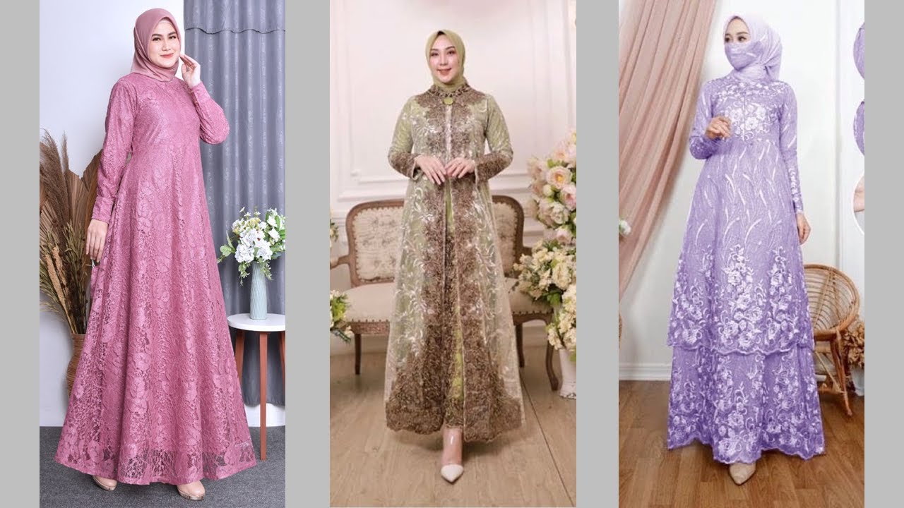 MODEL GAMIS BROKAT TERBARU 2025 MEWAH COCOK UNTUK KONDANGAN PERNIKAHAN