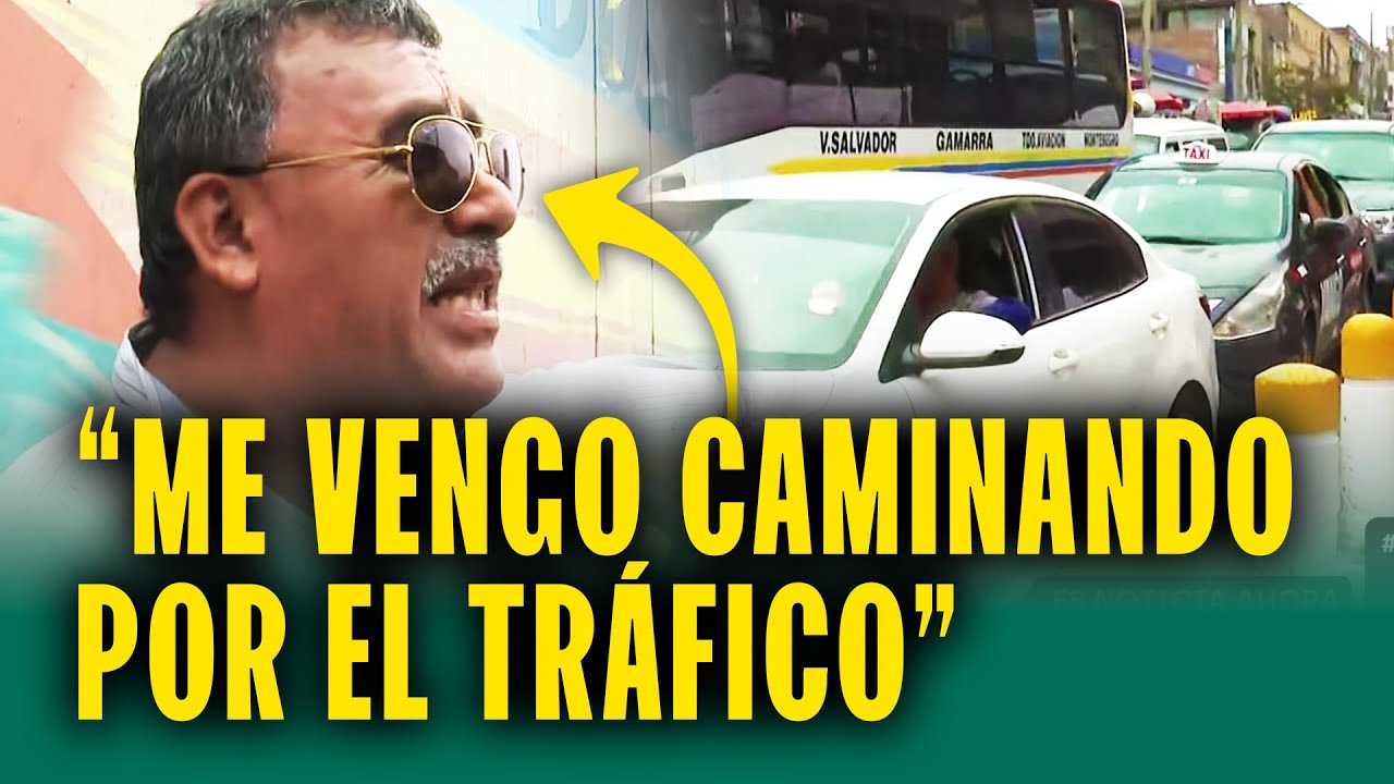 Carros quedan atrapados en el tr&aacute;fico de Gamarra: 