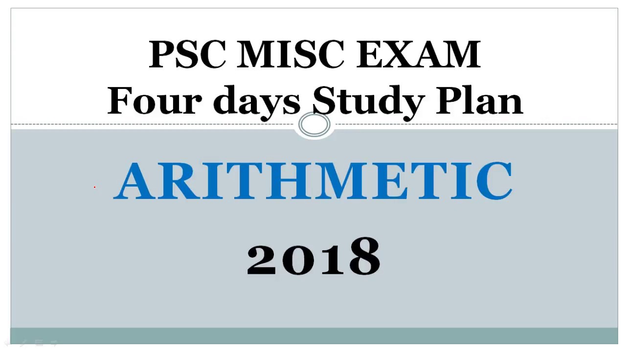 WBPSC Misc Exam 2018 Four Days Study Plan, Arithmetic Strategy (Bengali)