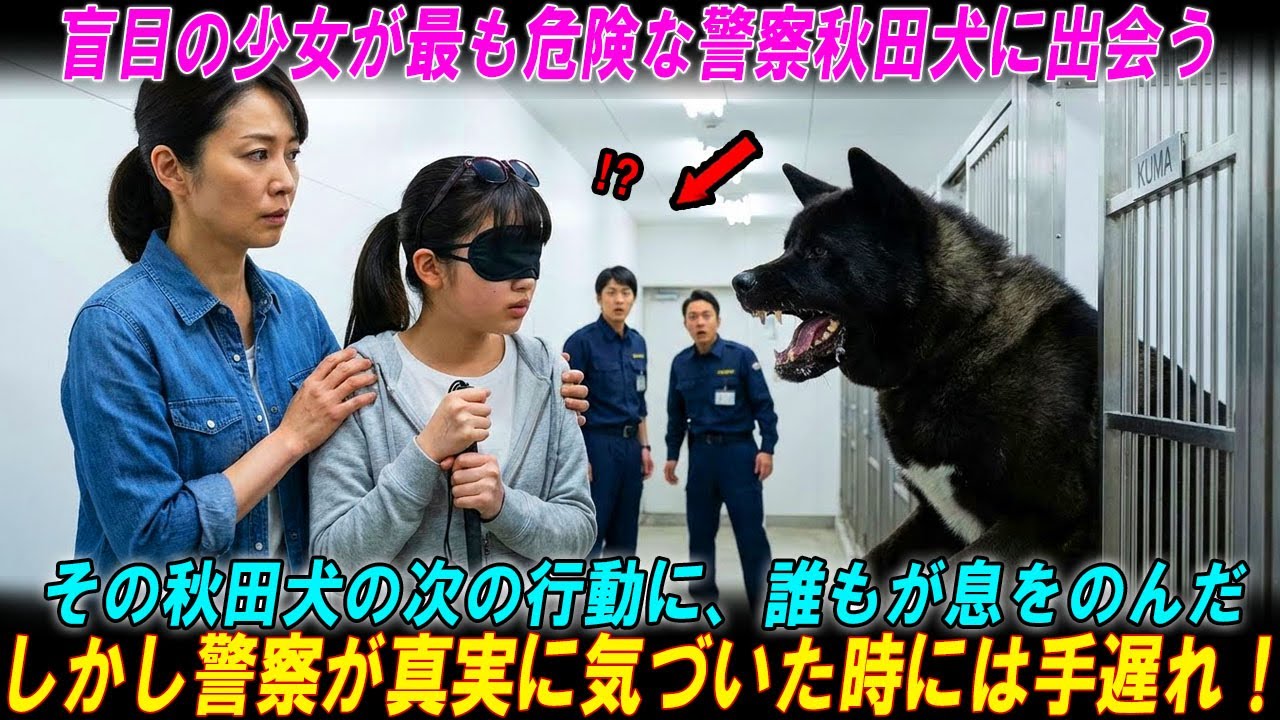 【奇跡の実話】 盲目の少女が最も危険な警察秋田犬に出会う――その秋田犬の次の行動に、誰もが息をのんだ。 