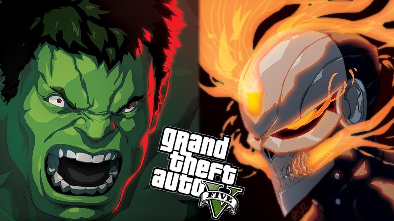 GHOST RIDER VS HULK! - GTA V MODLARI
