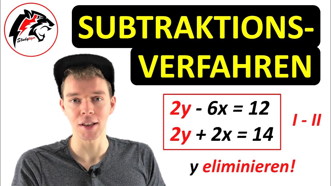 SUBTRAKTIONSVERFAHREN – Gleichungssystem (LGS) mit 2 Variablen | Mathe Tutorial
