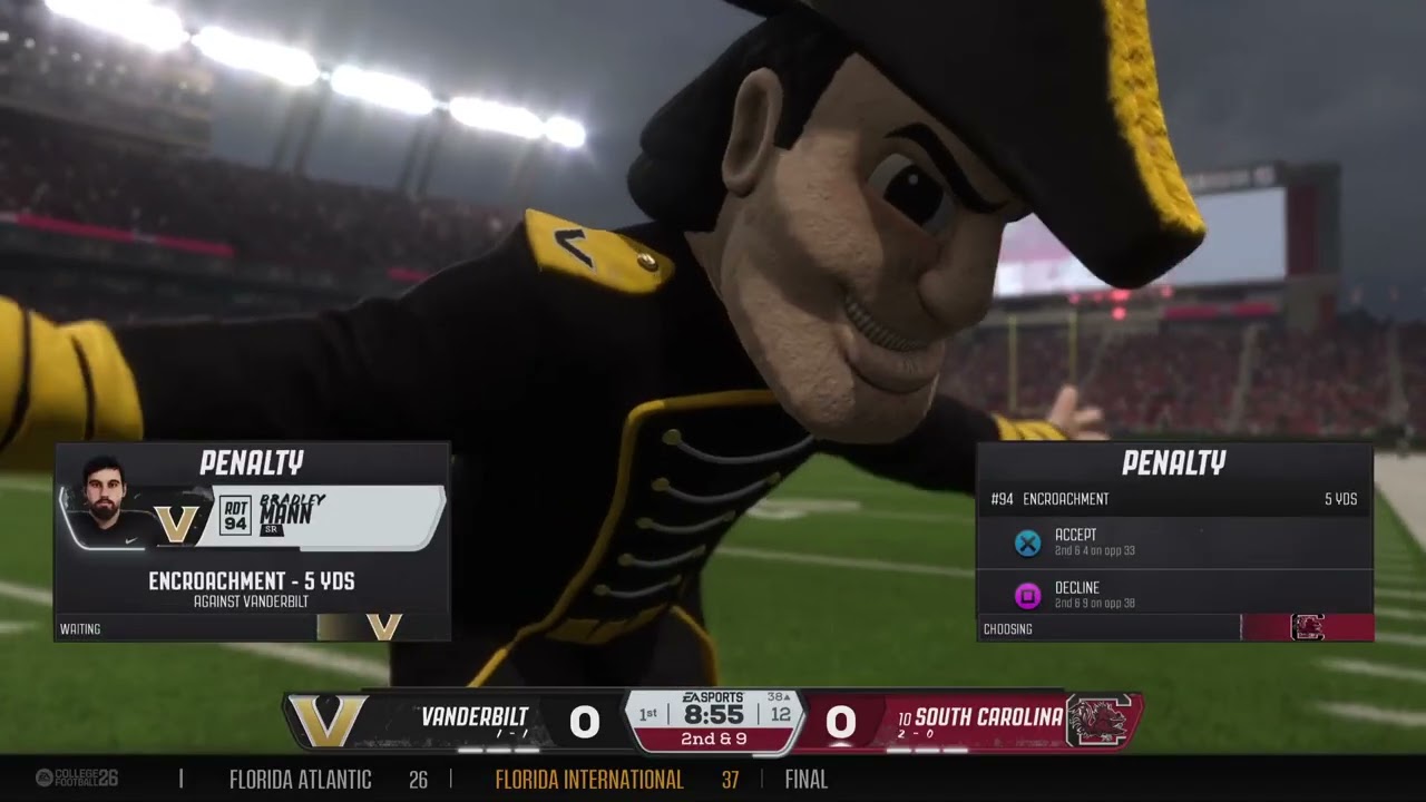 CFB 26: Week 3: Vanderbilt vs #10 South Carolina