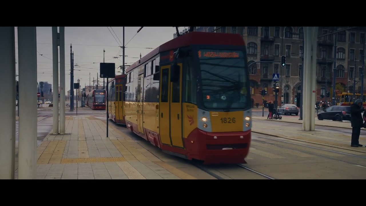 Poland, Łódź, tram 8 ride from Piotrkowska Centrum to Piłsudskiego / Niciarniana
