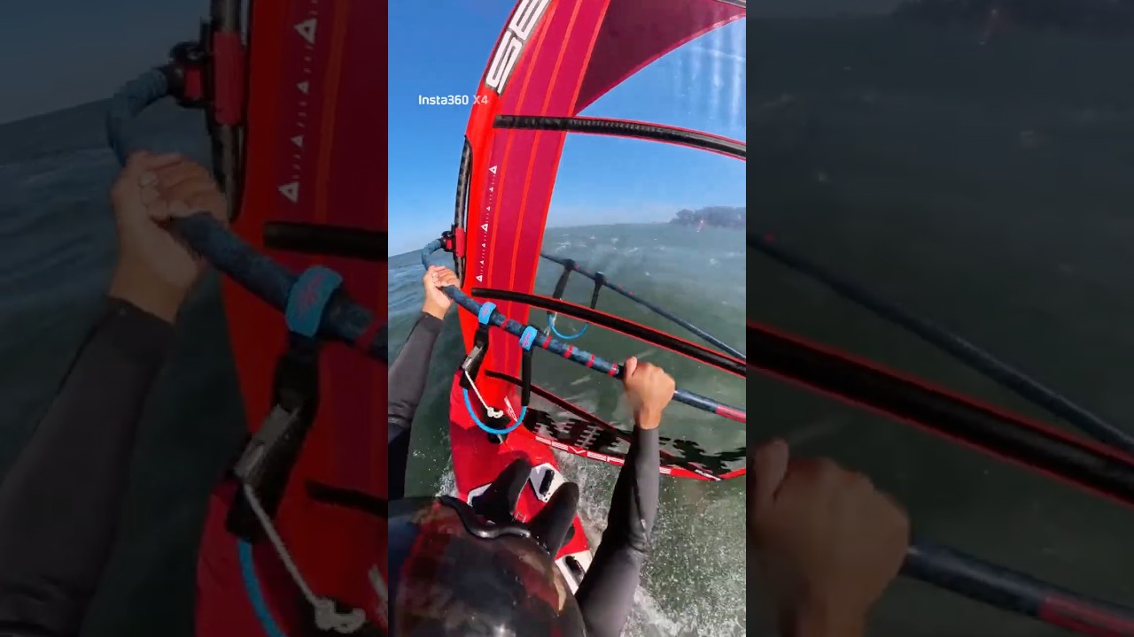 Windsurfing Close Call @ Coyote Point, Sept 22, 2025.#windsurfing #insta360 #asmrsounds #watersports