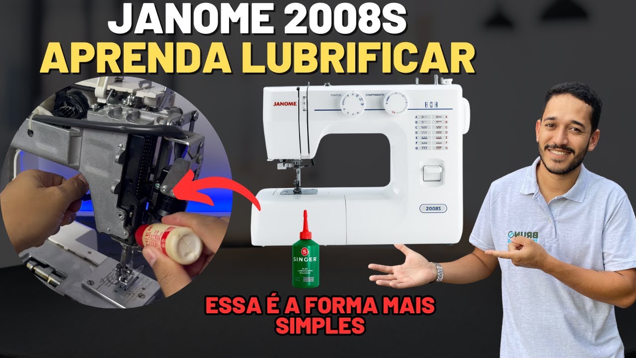 Como Lubrificar a Máquina de costura Janome 2008S - Aprenda a por o óleo na sua máquina de costura