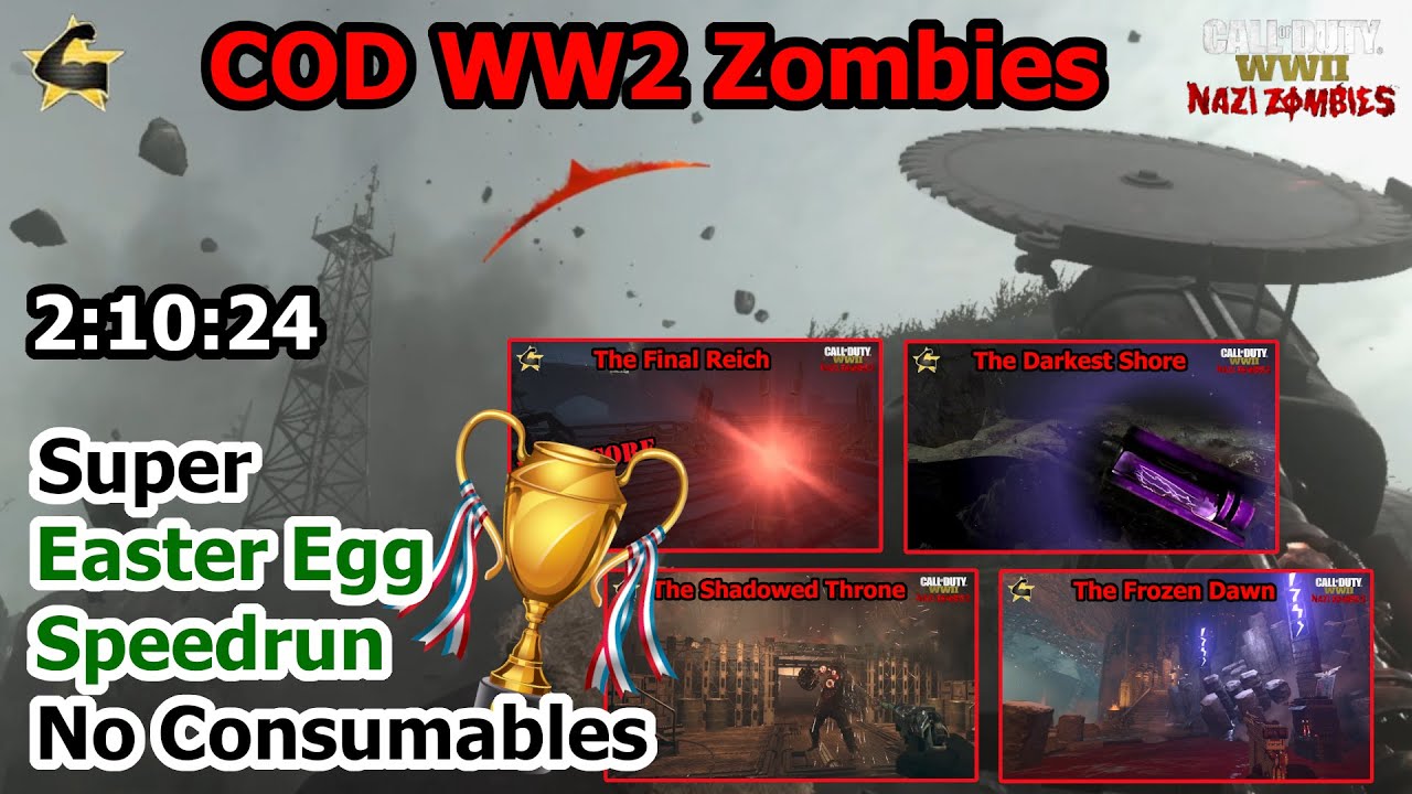 WW2 Zombies Super EE Speedrun Solo World Record 2:10:24 (no consumables)