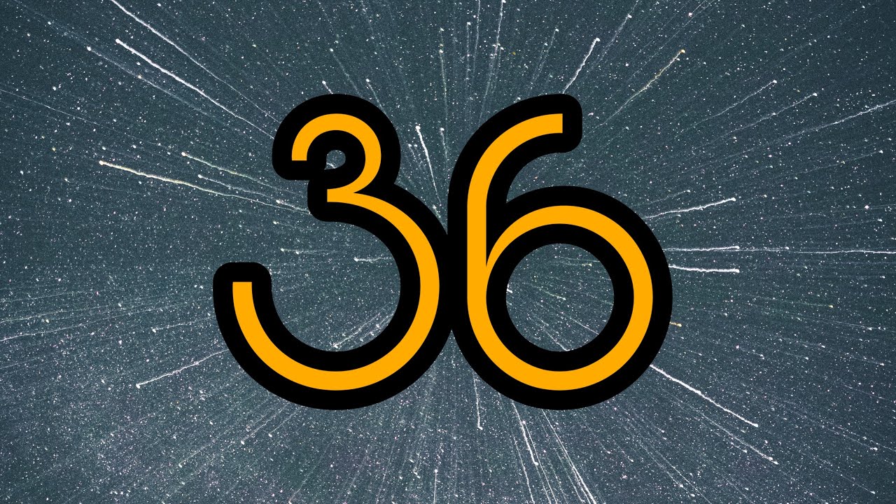 36 Second Timer ⏰ | Bright big yellow numbers and relaxing background music