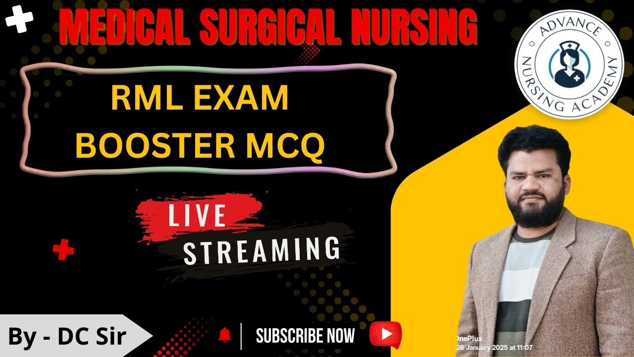 RML BOOSTER MCQ CLASS ON MSN |RML|RRB|KGMU|GIMS|SGPGI|NORCET #nursing #nursingstudent #norcet