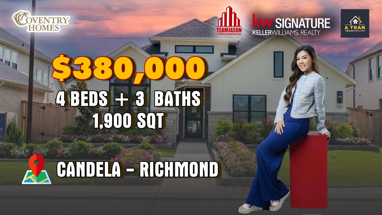 🏡 Nhà 1 Story khu Candela Community Richmond giá giảm 💥 chỉ 380K builder Conventry Homes [AT04]