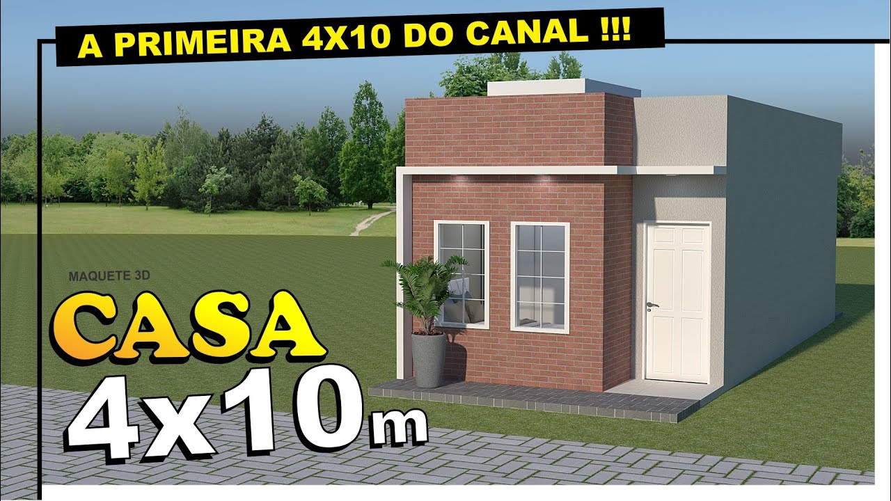 Projetos de Casas Pequenas 4X10 metros - Casa popular, ótima para morar ou morar, casa decorada