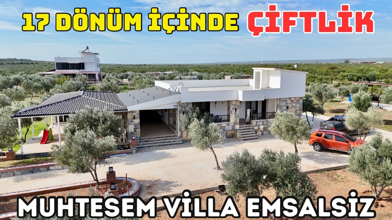 Didimde 17 Dönüm Çiftlik Muhteşem Villa Harika Konumda E-183