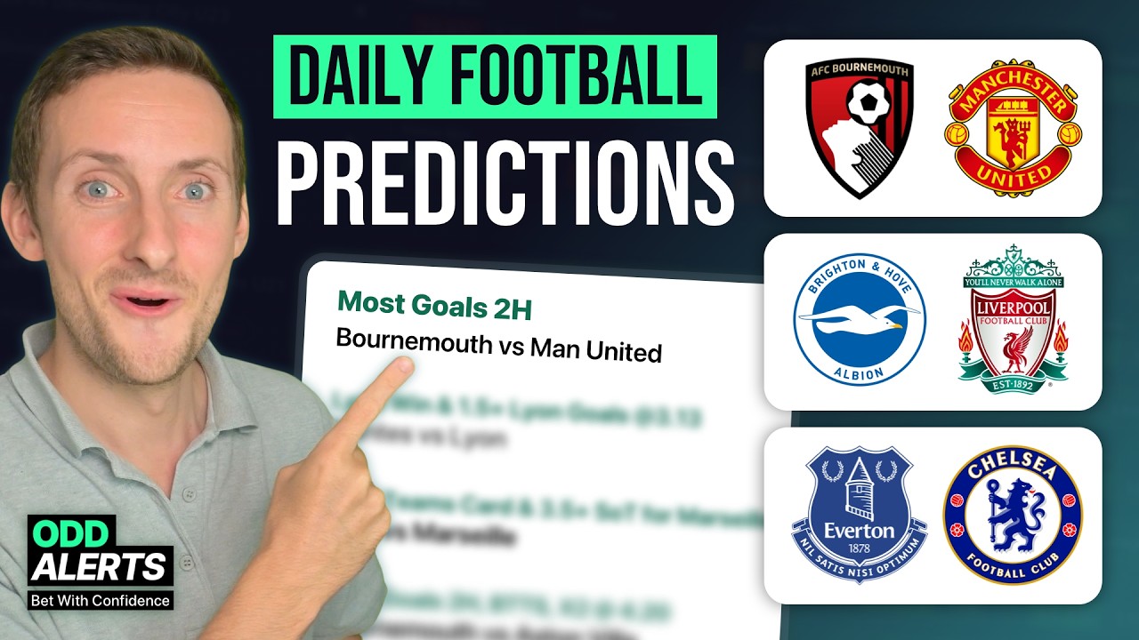 Football Predictions Today: Man Utd 87% BTTS Away & 5 Premier League Tips