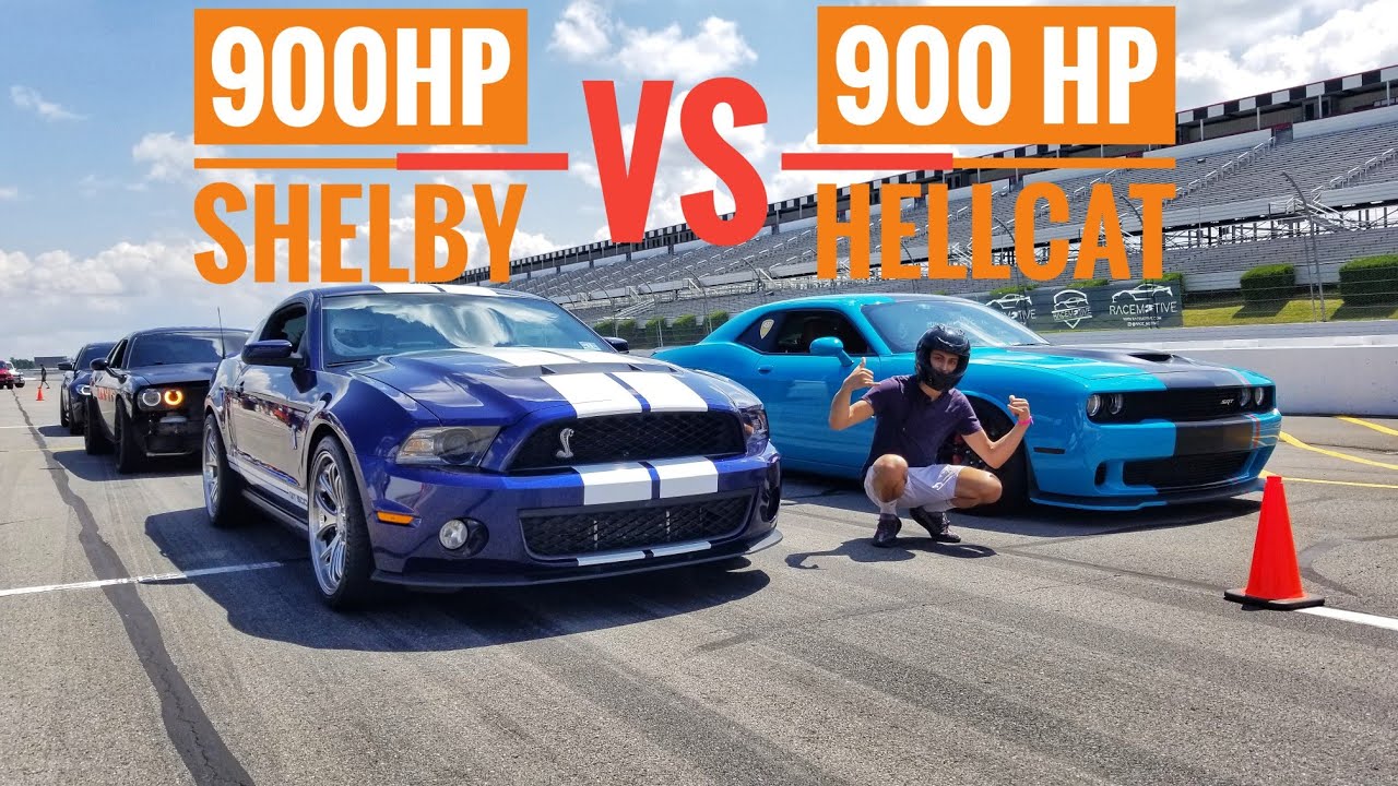 Fully BUILT MUSTANG GT500 vs My HELLCAT : BOTH 900HP EACH