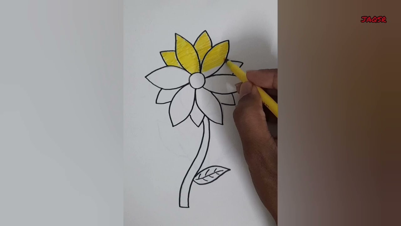 Easy Sunflower Drawing | Sunflower | Sketch | Easy Drawing Videos | Painting | How to Draw Flower 🌼