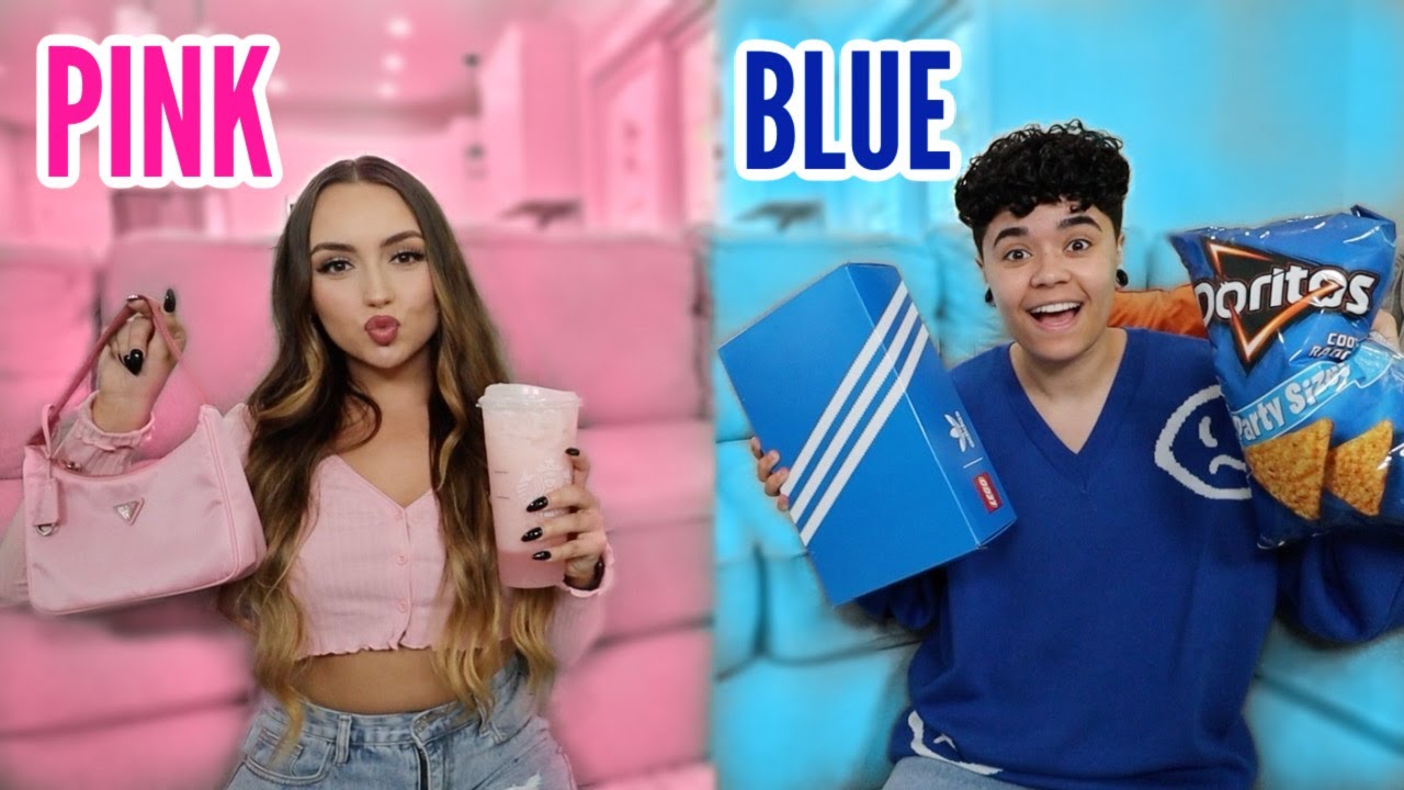 PINK vs BLUE Shopping Challenge! *NO BUDGET*