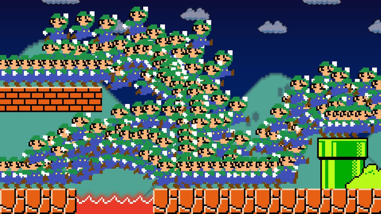 Cat Mario: Super Mario Bros. but There are 1.000.000 Luigi Madness At Once | Game Animation