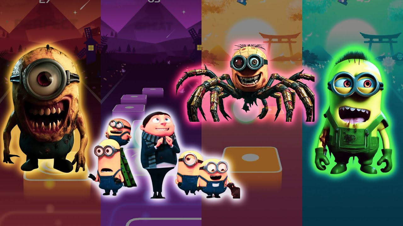 Minions Zoombie - Minions Team - Spider Minions - Big Minions - Tiles Hop EDM Rush
