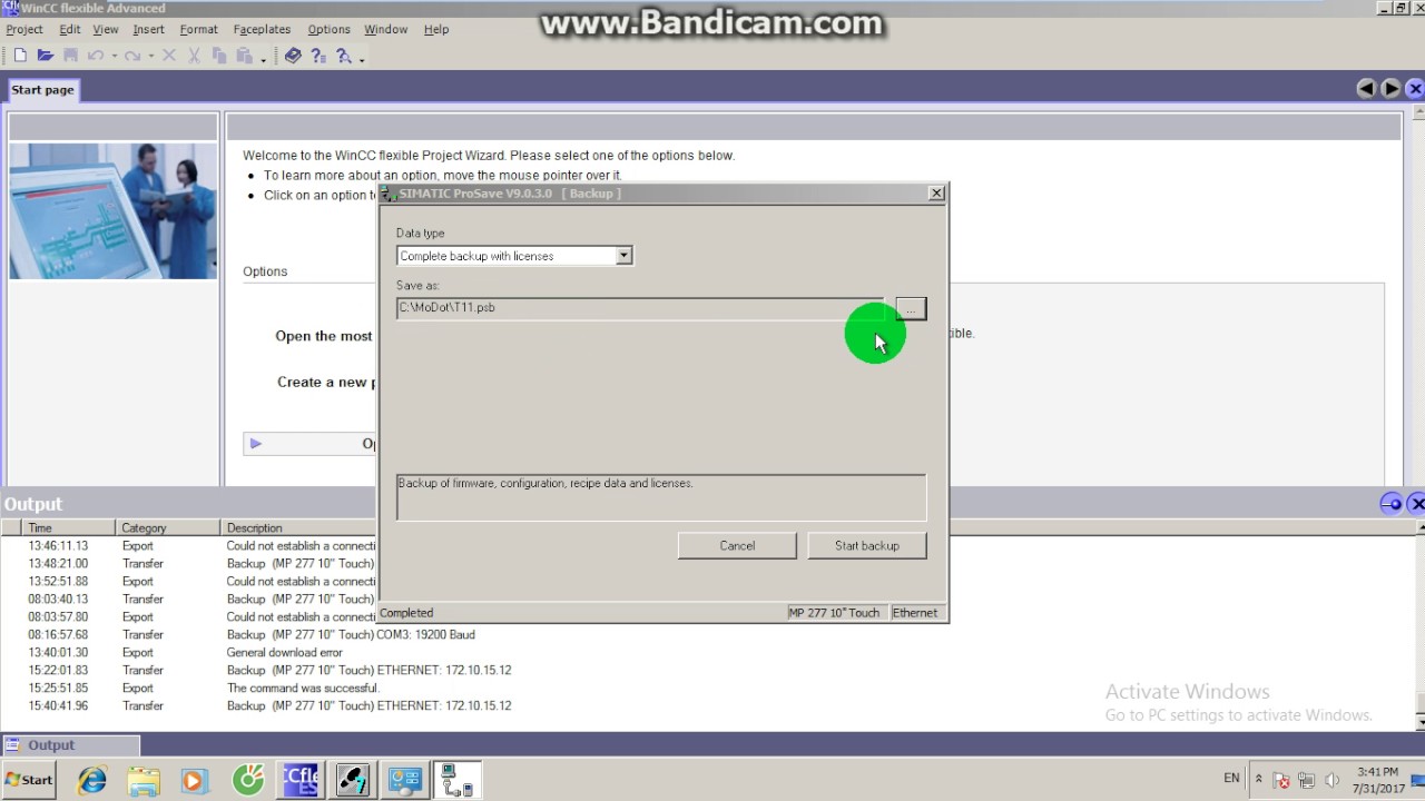 Backup HMI MP 277 10 Touch   WinCC Flexible 2008   Ethernet