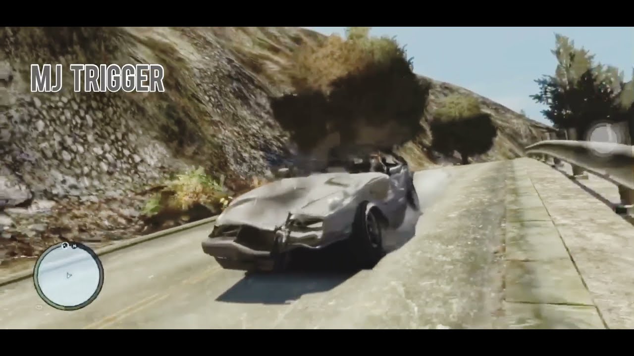 GTA4:Mountain Drop Crash car funny moment