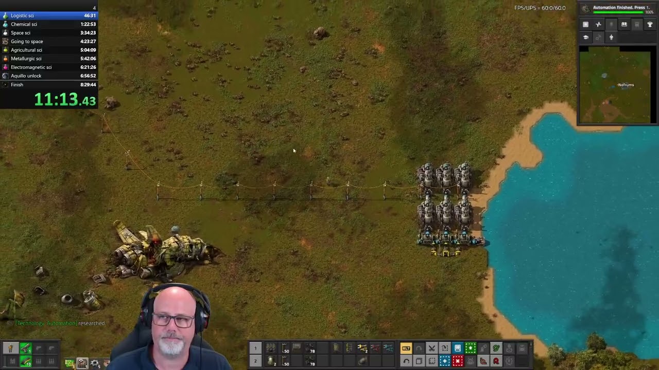 Factorio Speedrun WR 8:13:58, Space Age, Default Settings