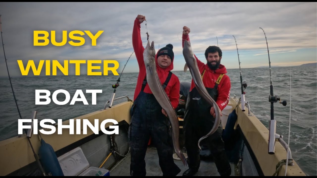 Busy winter boat fishing in the Bristol Chanel
