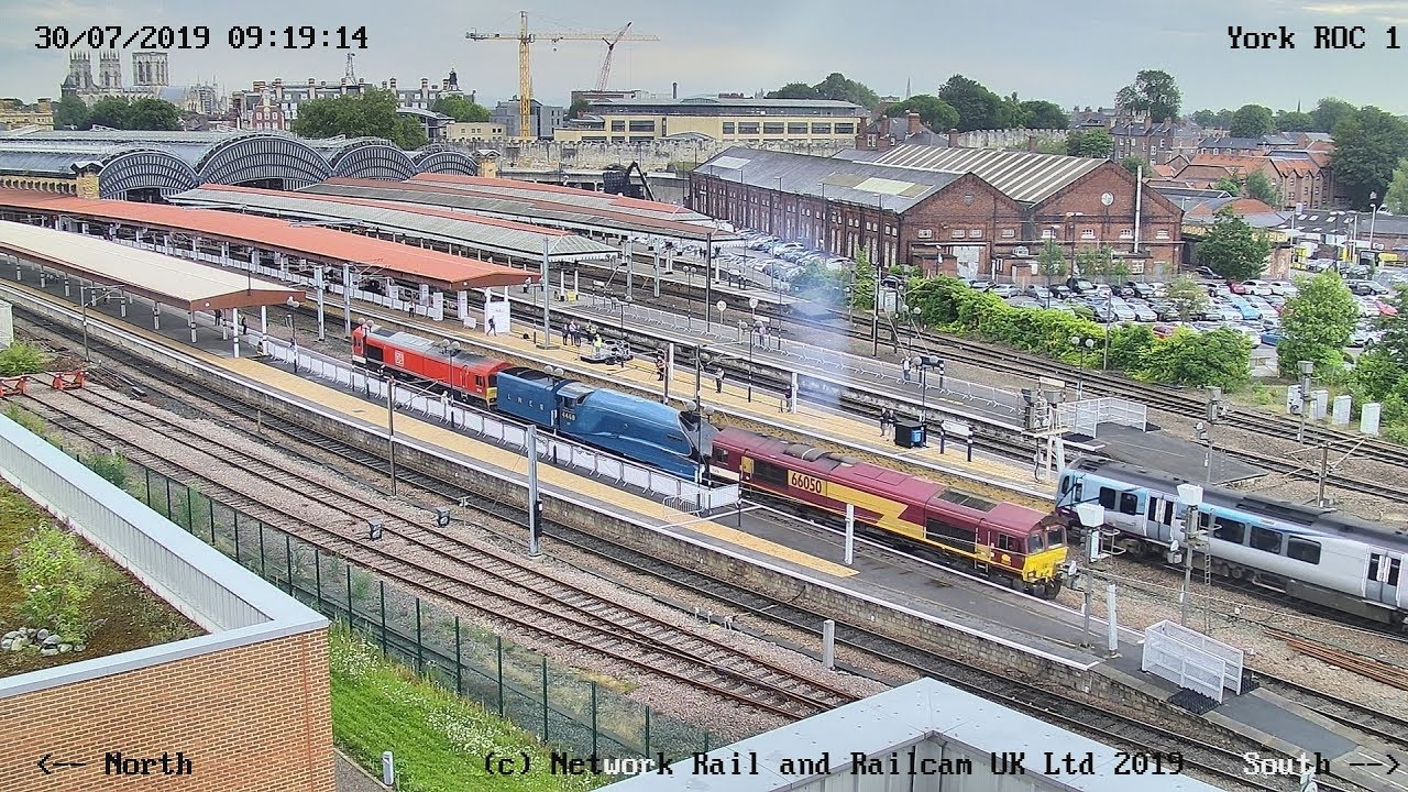 A4 Class No. 4468 Mallard visits York to launch the future of the ECML #Azuma