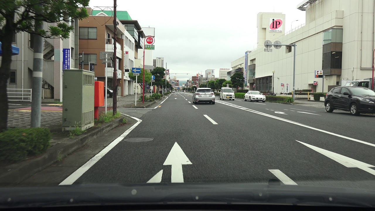 4K　静岡県沼津市、沼津ぐるめ街道→県道162号（リコー通り）→県道159号　沼津港まで