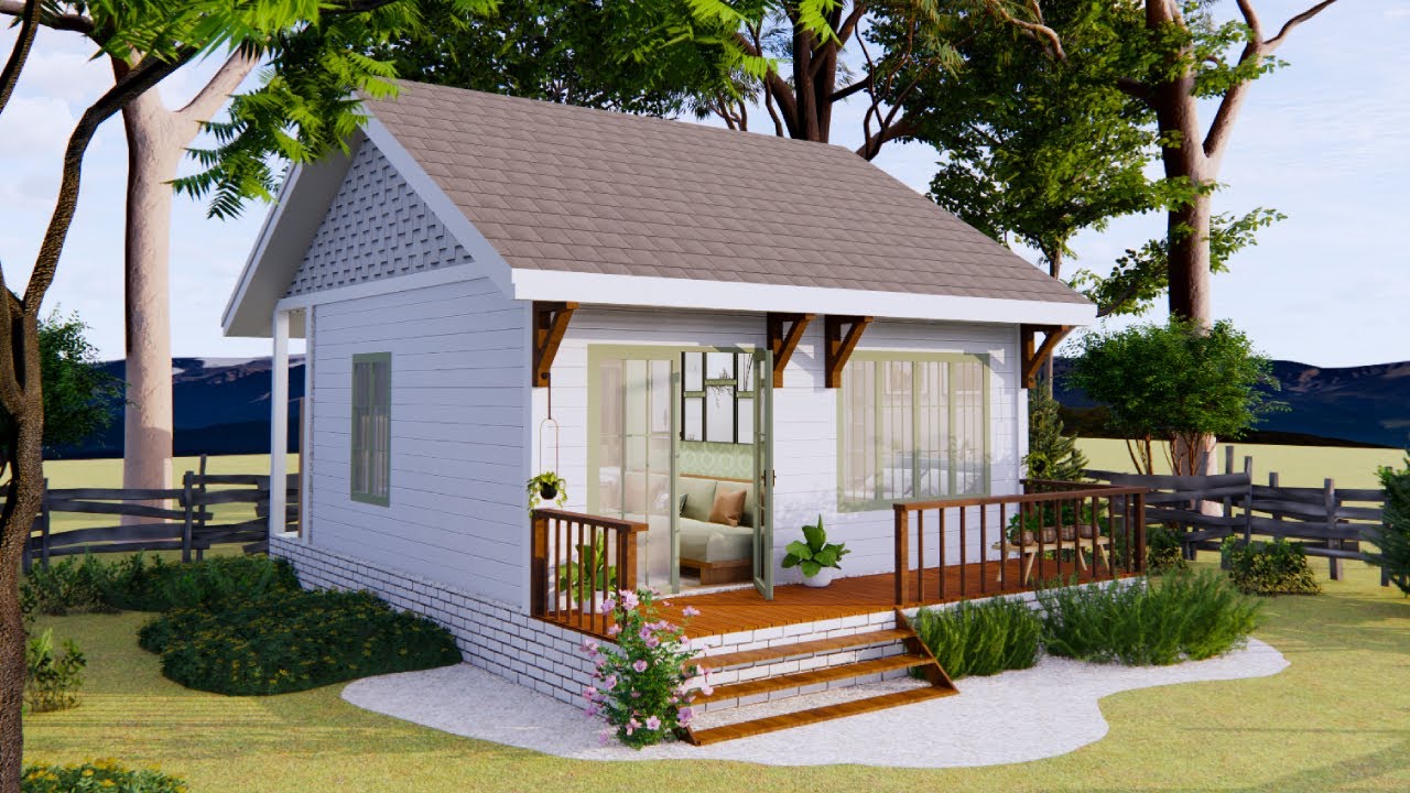 (6x7m) - 452 sqft With Beautiful Cozy Small House Cottage | Exploring Tiny House