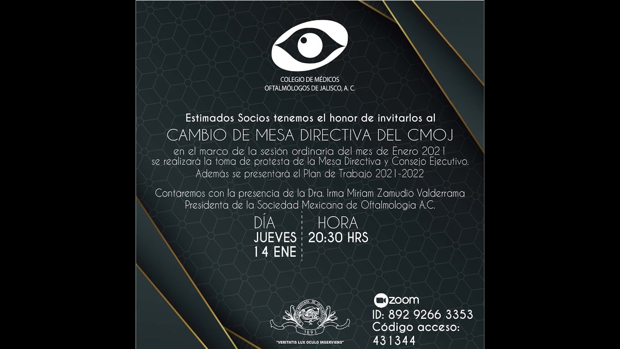 Cambio de mesa directiva 2021 CMOJ Colegio de M&eacute;dicos Oftalm&oacute;logos de Jalisco, A.C.