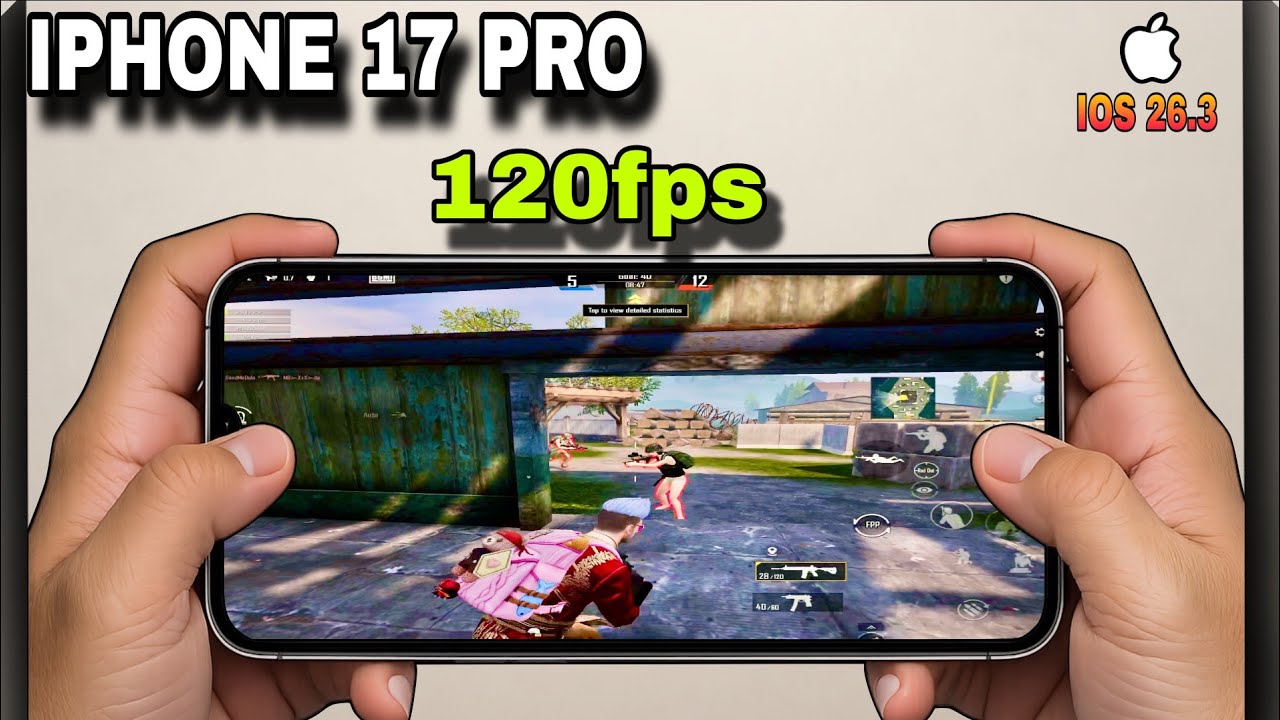 IPHONE 17 PRO PUBG/BGMI 120FPS Handcam Test Gameplay | 100 to 0 % Battery Drain Test | IOS 26.3