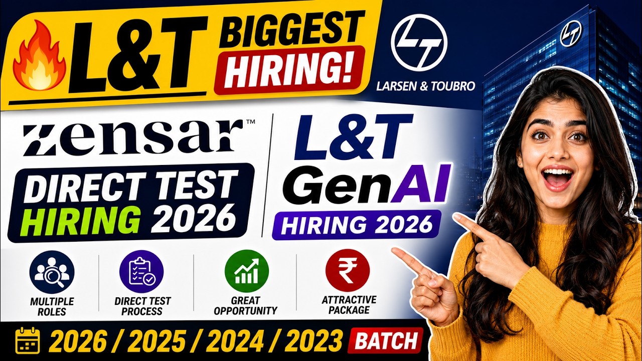 🔥L&T Biggest Hiring | Zensar Direct Test Hiring 2026 | L&T GenAI Hiring 2026/2025/2024/2023 BATCH
