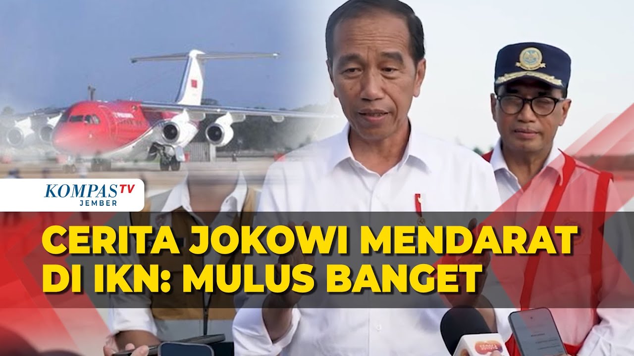 Detik-detik Pesawat Kepresidenan RI Perdana Tiba di IKN, Jokowi: Mulus Banget Turunnya