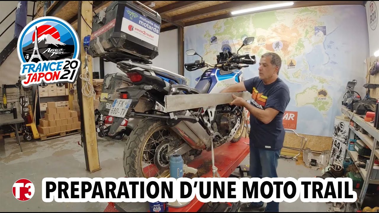 Préparation d'une moto trail chez T3