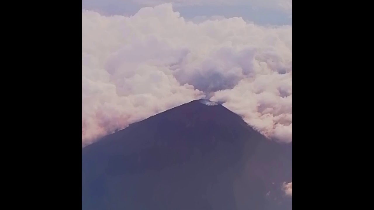 Slamet active volcano from the sky, Java, Indonesia